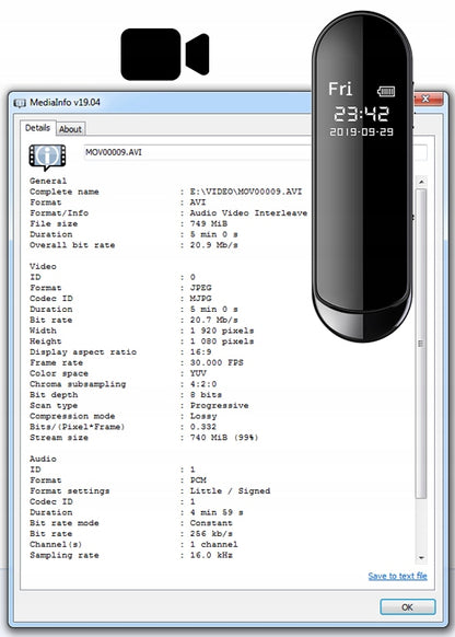 Mini Šnipinėjimo Kamera Full HD USB Atmintinė su Judesio Aptikimu ir Balso Įrašymo Funkcija 256kb/s