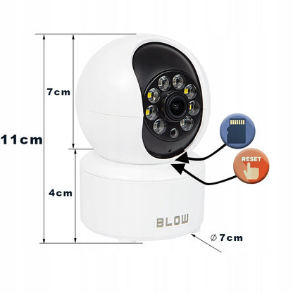 WIFI IP kamera Ss sukama galvute 3MPx ZOOM MINI - Nanny, Smart, Detekcija, 2K rezoliucija