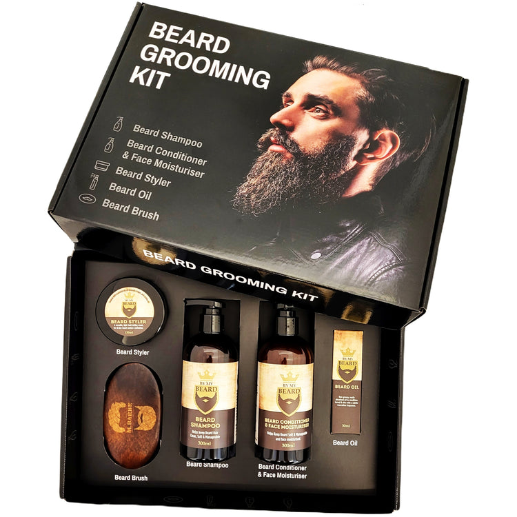 Barzdos priežiūros rinkinys „By My Beard“ su šepečiu