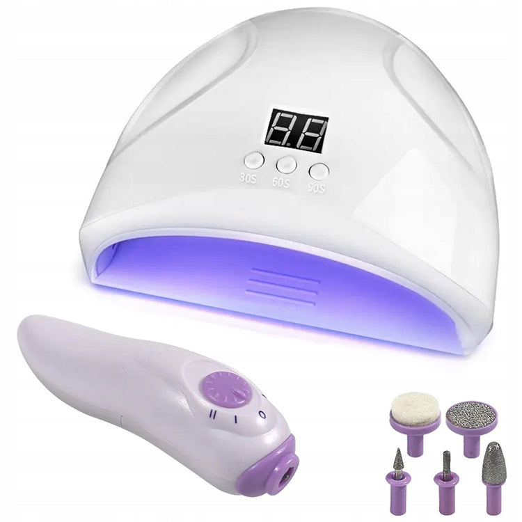 Manikiūro rinkinys su UV LED lempa ir 12 W freza