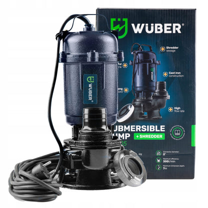 Panardinamas siurblys su smulkintuvu nuotekoms, šuliniams ir baseinams Wuber 2500w