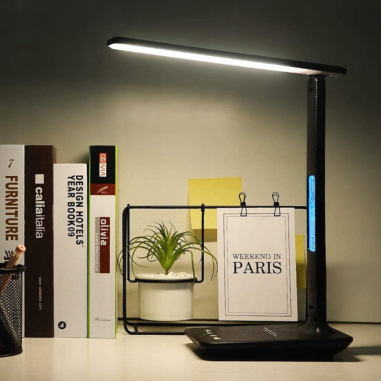 LED stalinė lempa su laikrodžiu ir termometru – nuotrauka 5