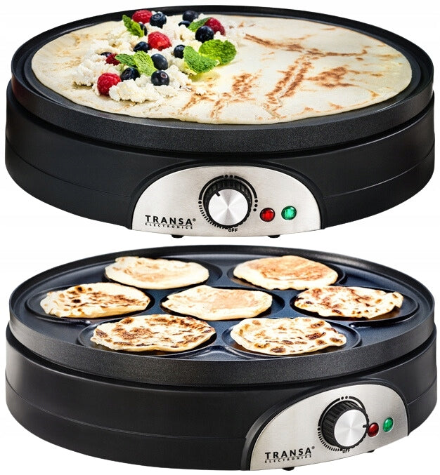 Didelė dvipusė blynų keptuvė 2in1 DualPancake XXXL Transa Electronics, 1500 W