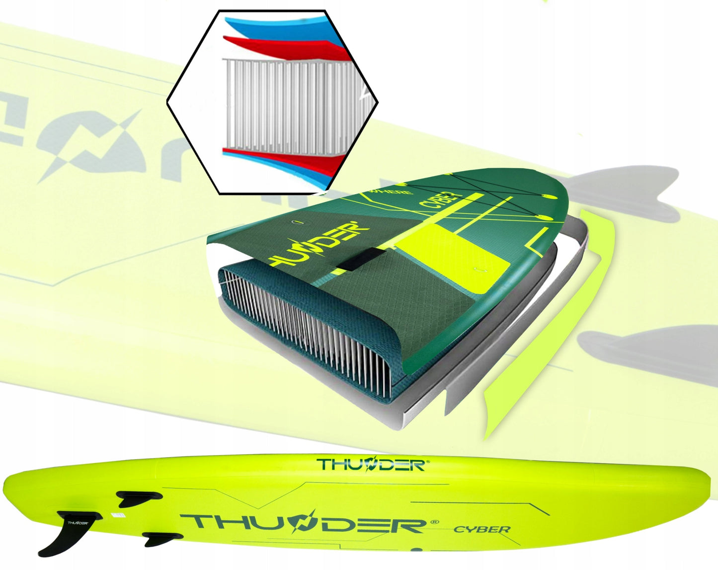 Irklentė su priedais Thunder CYBER SUP 320 cm