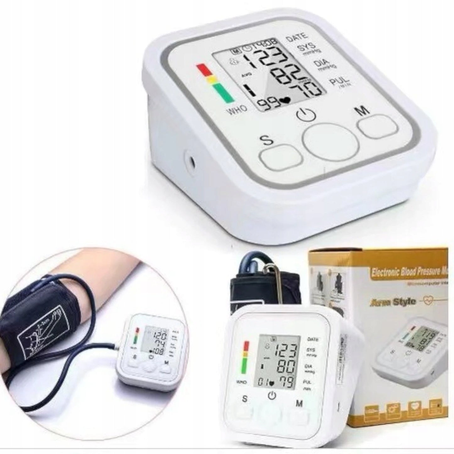 Elektroninis žastinis kraujospūdžio matuoklis BW-3205 su LCD ekranu ir matavimų atmintimi (22–32 cm)