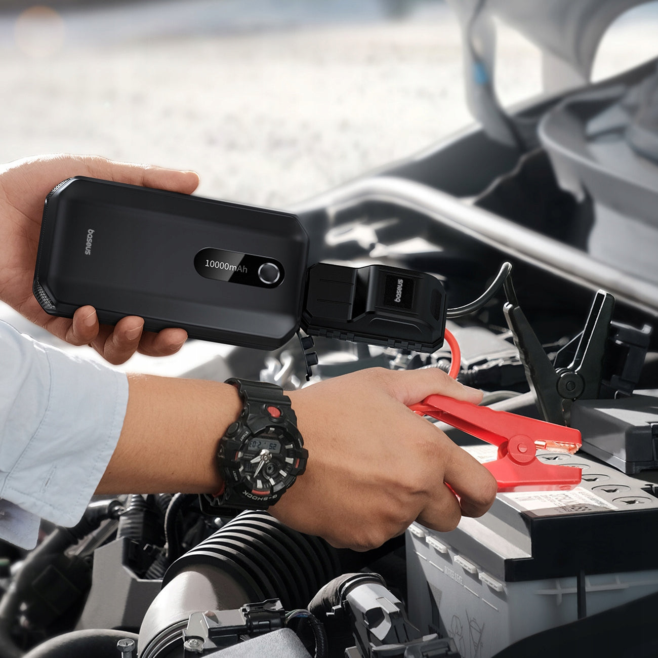 Automobilio užvedimo įrenginys ir Powerbankas - BASEUS Jump Starter Booster 10000mAh 1000A