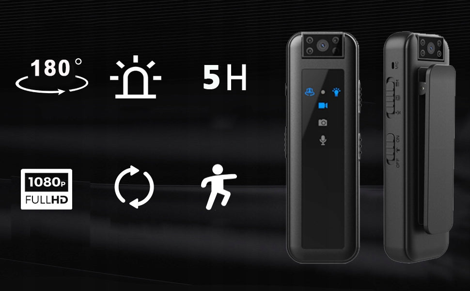 Slapta kamera su garso įrašymu – 1080P HD, 180° pasukama, 64GB atmintis