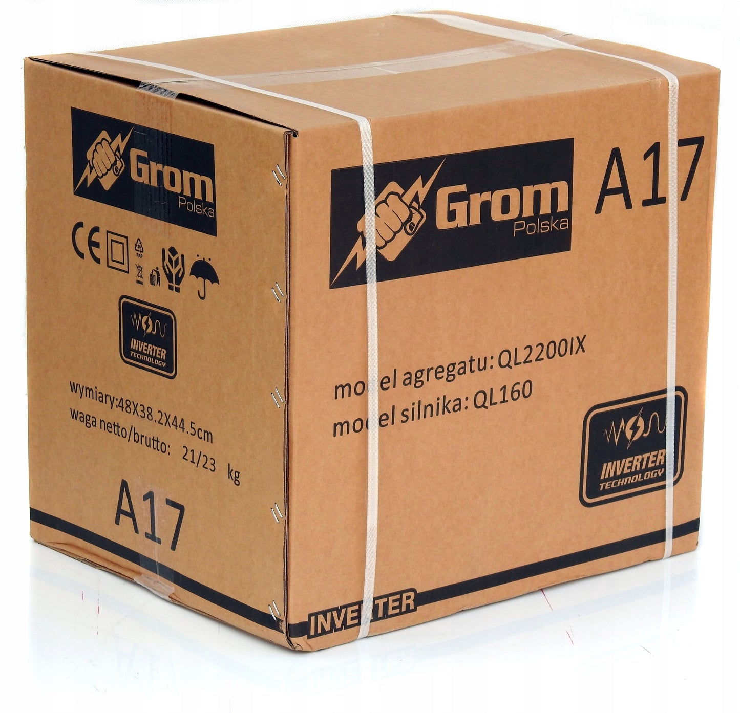 Inverterinis benzininis elektros generatorius 2100 W GROM Polska A17
