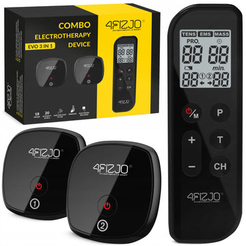 EVO 4FIZJO 3-in-1 belaidis raumenų ir nervų elektrostimuliatorius su USB įkrovimu – TENS, EMS, MASS funkcijos