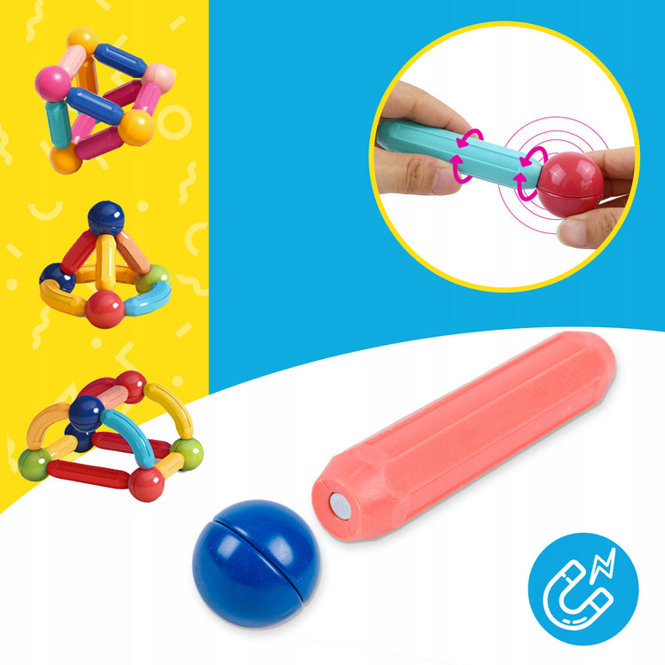 Magnetinis konstruktorius „Kinderplay KP1393“, 120 dalių