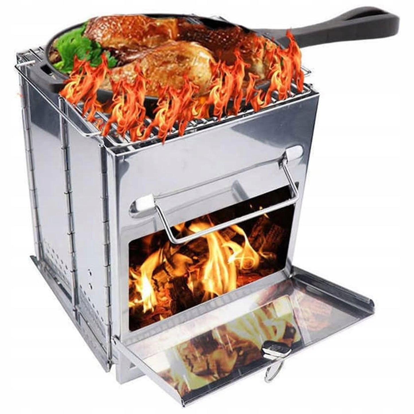 Sulankstoma turistinė BBQ viryklė kepsninei – kompaktiška, patogi, universali