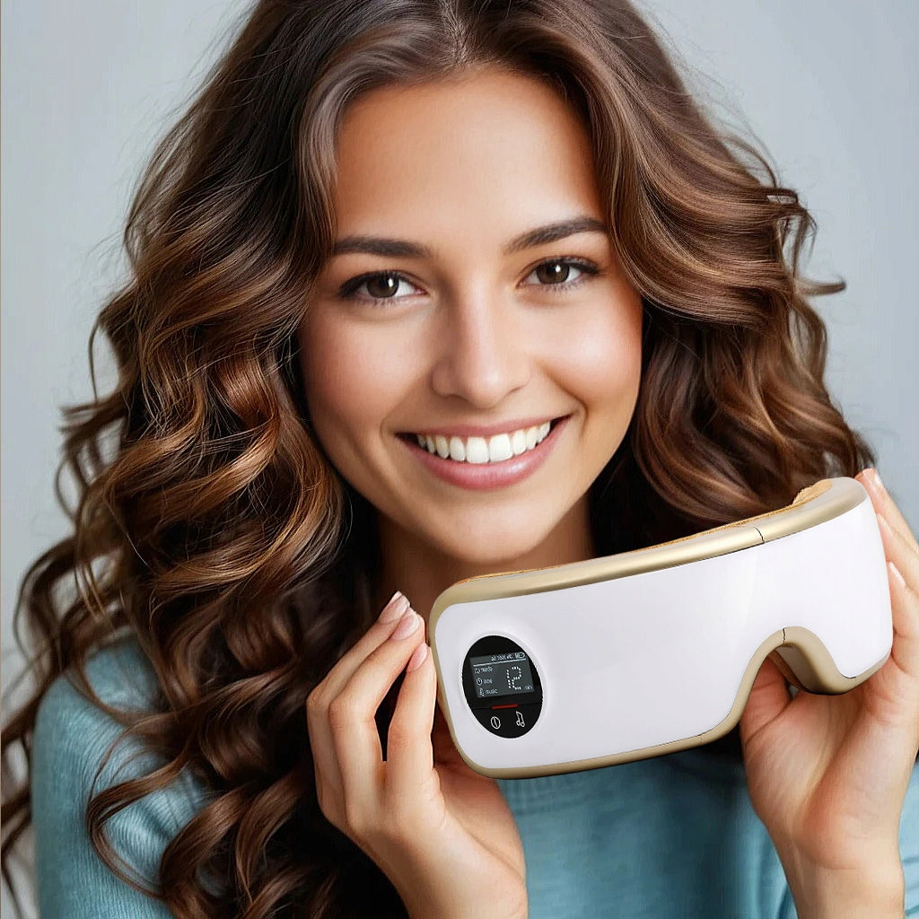 Akių ir smilkinių masažuoklis Pangao PG-2404G5 su šildymo funkcija, oro kompresija ir Bluetooth