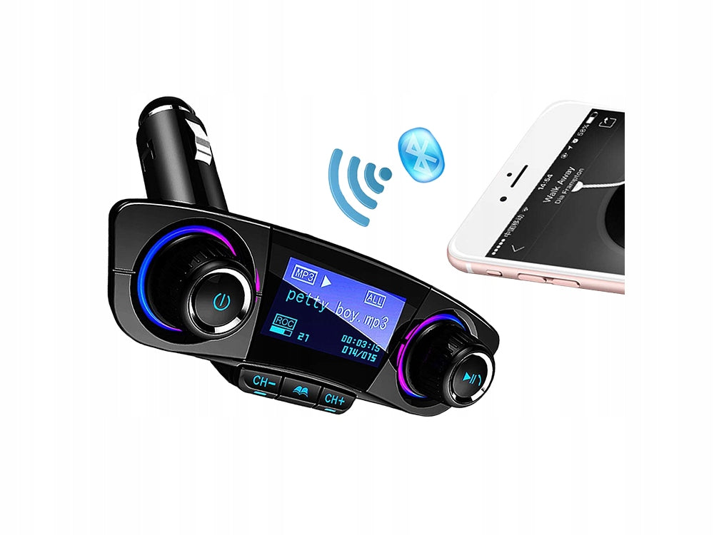 Automobilinis FM moduliatorius, laisvų rankų įranga, Bluetooth USB 5.0  8in1 BT06