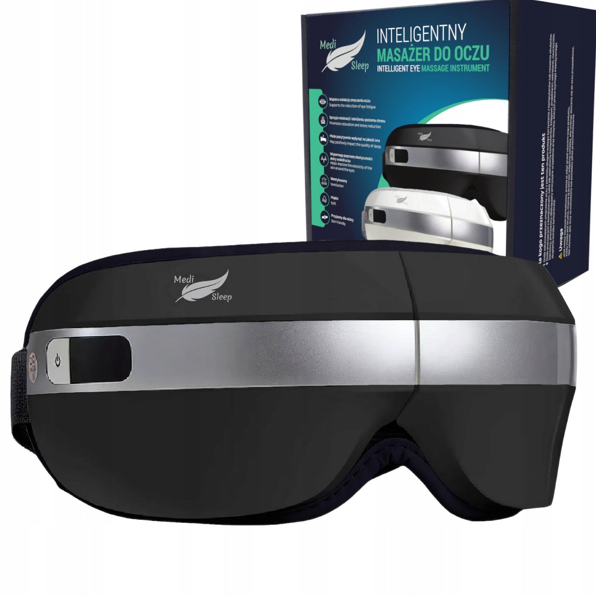 Išmanus akių masažuoklis Medi Sleep FD1818 su šildančiu kompresu, Bluetooth ir 4 masažo režimais