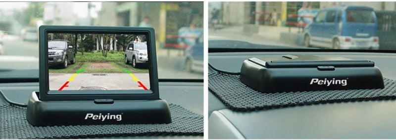 Spalvotas automobilinis monitorius atbulinės eigos kamerai – didesniam matomumui ir saugumui Peiying 4,3"