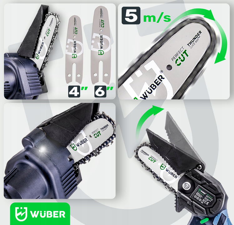 Akumuliatorinis šakų pjūklas „Wuber WR-CCS-21V“ – nuotrauka 9
