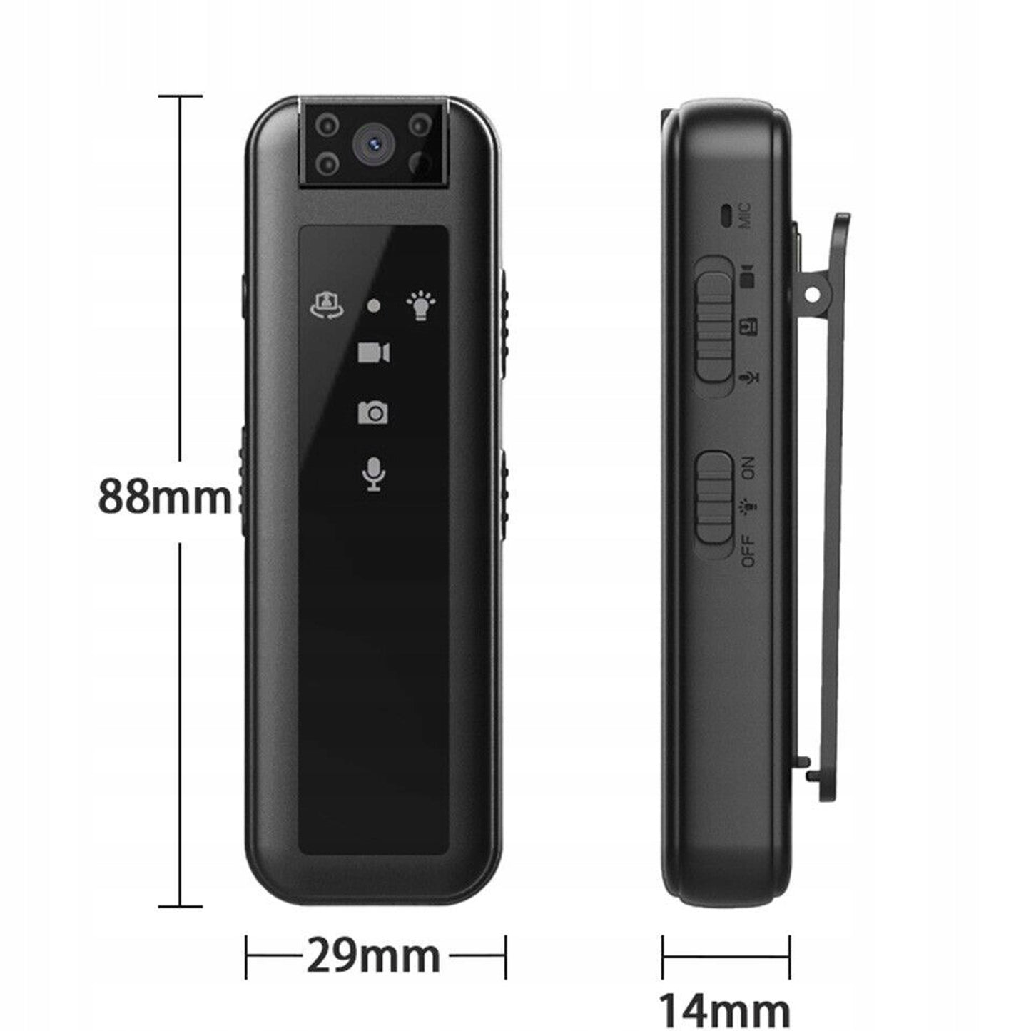 Slapta kamera su garso įrašymu – 1080P HD, 180° pasukama, 64GB atmintis