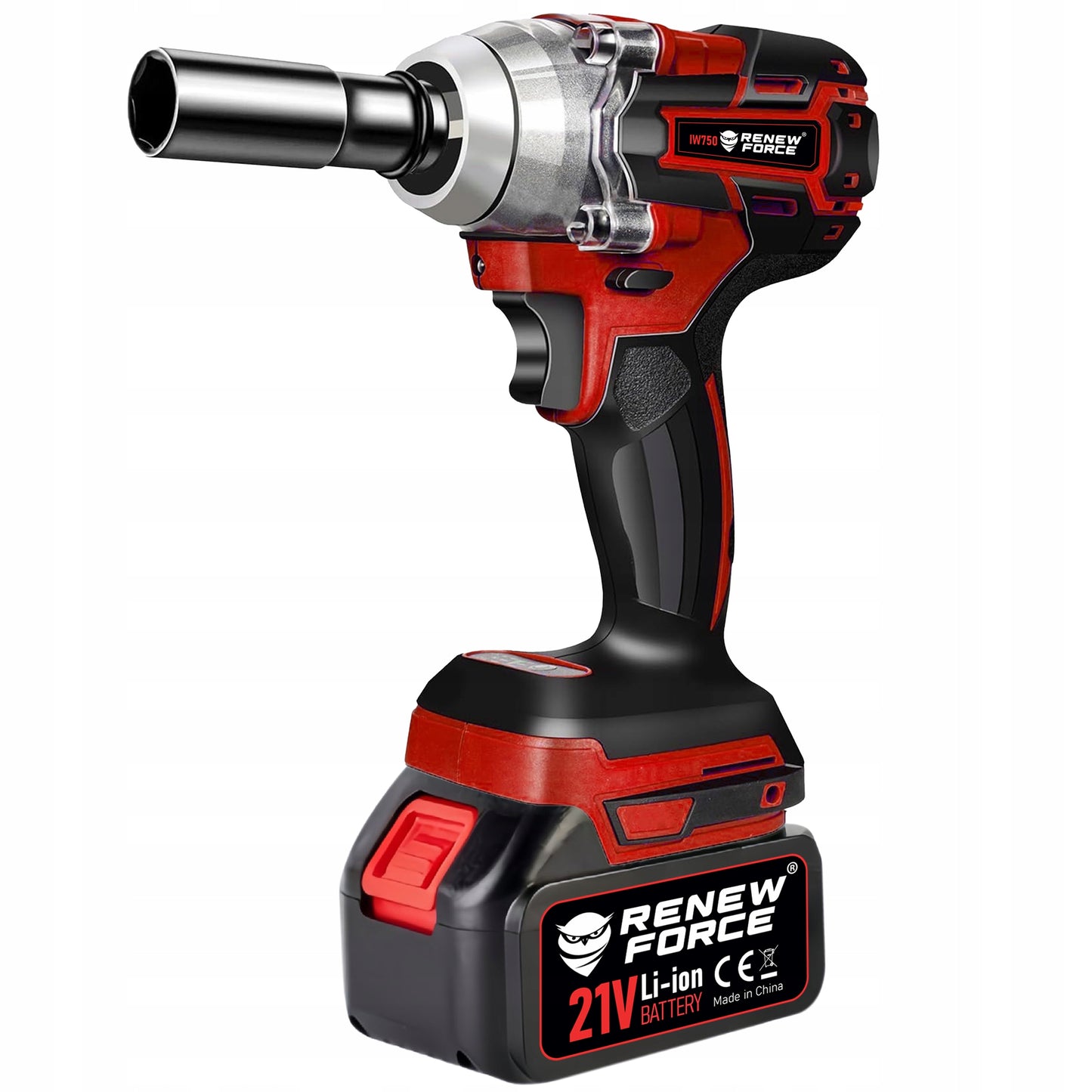 Akumuliatorinis smūginis veržliaraktis RENEW FORCE® 21V 750 Nm BRUSHLESS su 2 akumuliatoriais (4.0Ah) ir lagaminu