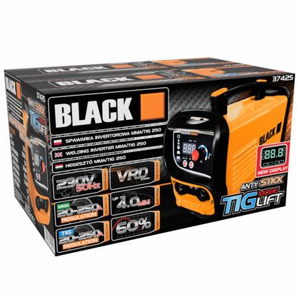 Inverterinis suvirinimo aparatas Black IGBT MMA / TIG LIFT 3IN1 – 250A, LCD, 230V