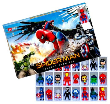 Advento kalendorius Spider-Man su 24 figūrėlėmis ir raktų pakabukais