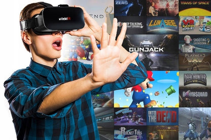 Virtualios realybės komplektas Shinecon G02ED VR Akiniais, ausinėmis ir žaidimų valdikliu