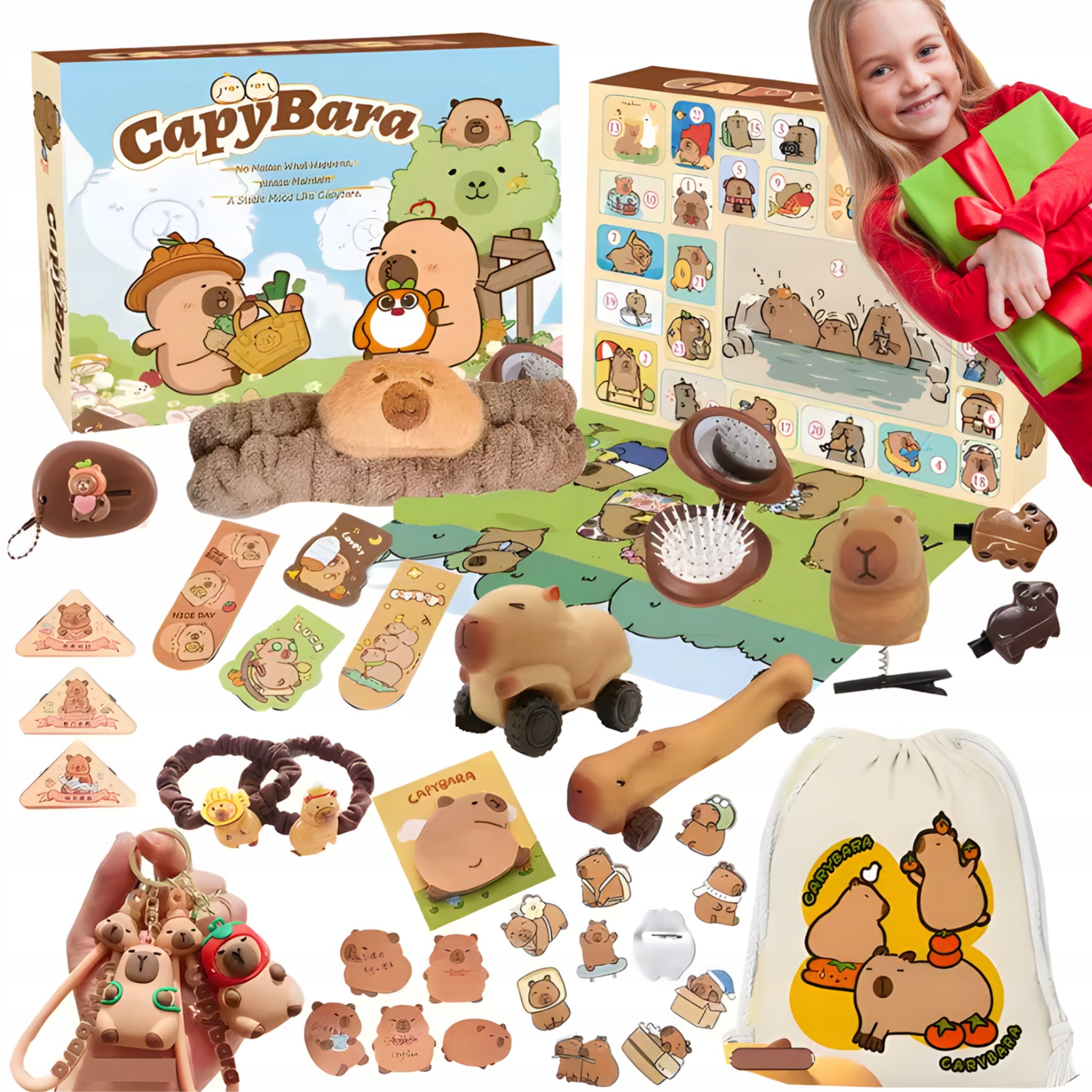 Advento kalendorius vaikams – Kalėdinis KAPIBAROS pasaulis, 24 langeliai