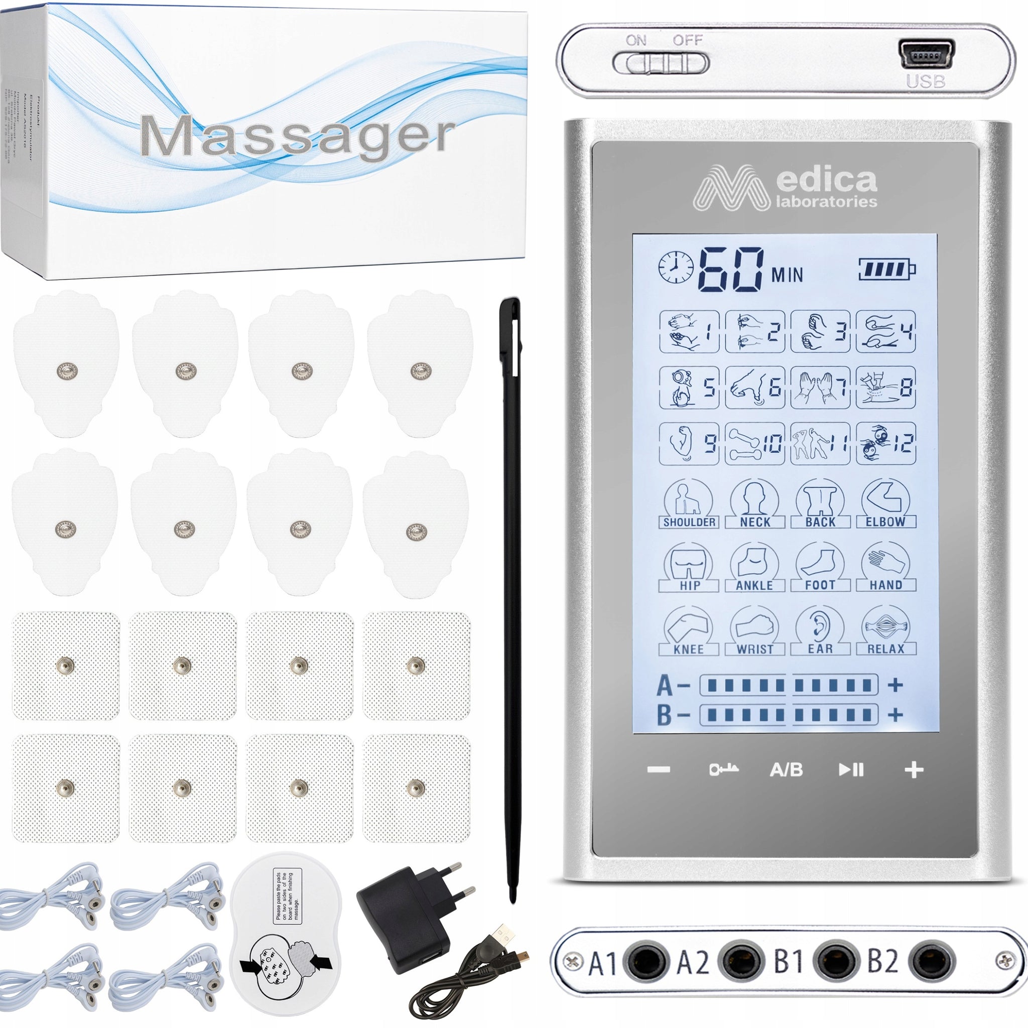 Elektrostimuliatorius Medica Laboratories AS-2016ML su priedais