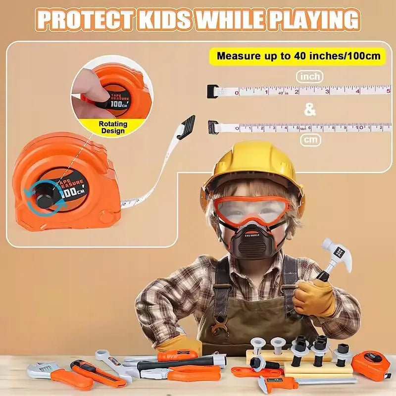 DIY Drill/Driver Tool Set for Kids with Bag Helmet