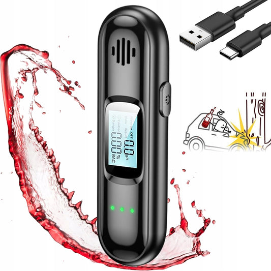 Bekontaktis elektroninis alkotesteris – kompaktiškas, tikslus ir įkraunamas (200 mAh)
