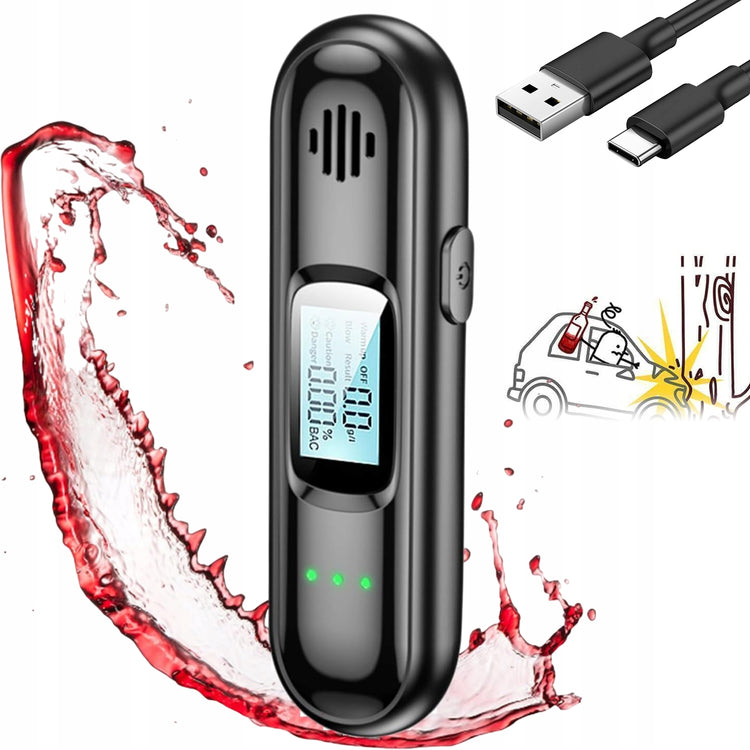 Įkraunamas bekontaktis alkotesteris, 200 mAh – nuotrauka 1