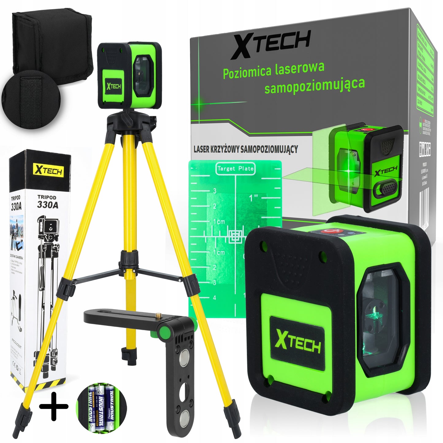 4D savaime išsilyginantis kryžminis lazeris 25M + trikojis Xtech SIP-L4S