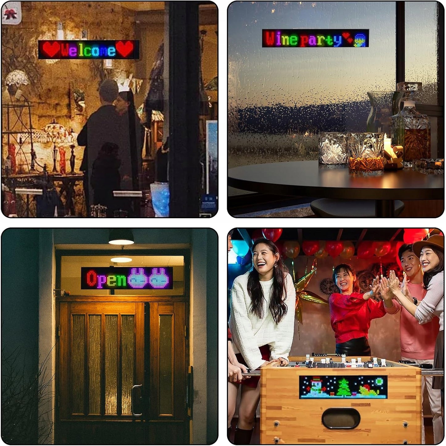 Lankstus programuojamas LED ekranas su RGB apšvietimu ir „Bluetooth“ valdymu