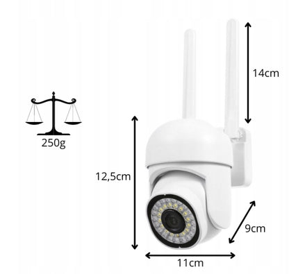 Išmanioji lauko WiFi IP kamera su PTZ rotacija, Full HD 2MP, 1080p, 4x priartinimas ir judesio aptikimas