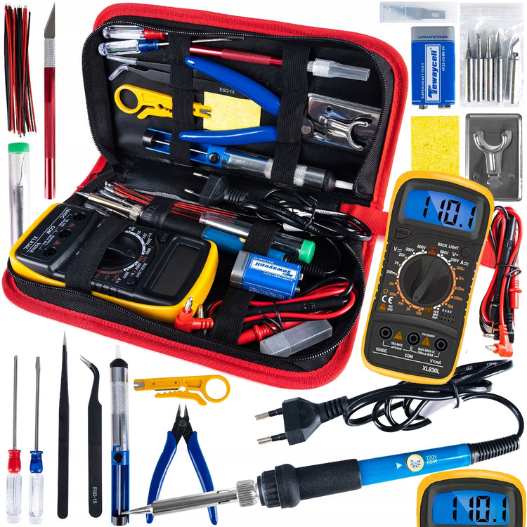 Litavimo rinkinys su multimetru, 40 dalių – nuotrauka 1