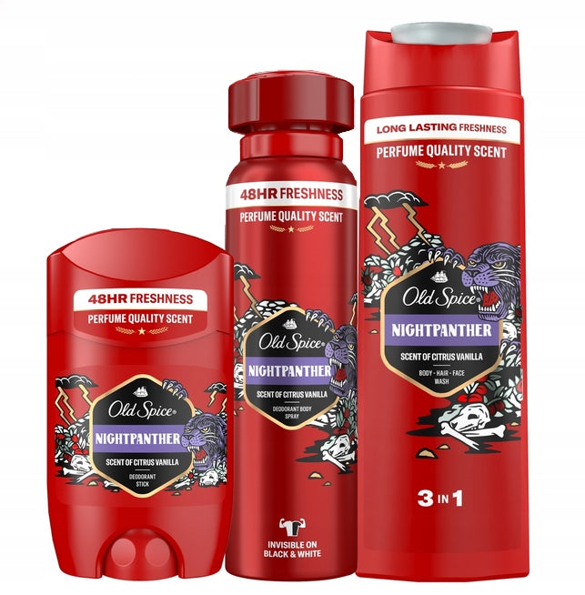 Vyrų dovanų rinkinys Old Spice Night Panther 3in1 Gamebox