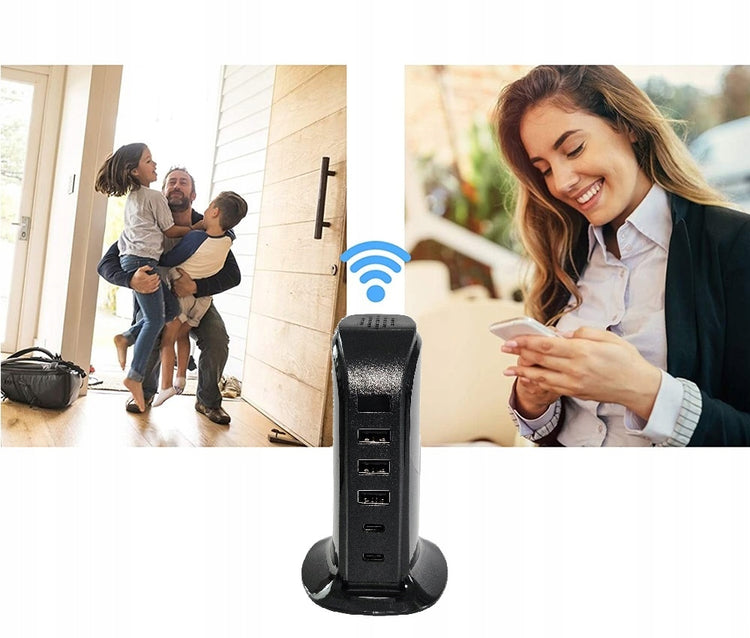 Įkroviklis su Wi-Fi kamera, 3 USB ir 2 USB-C – nuotrauka 14