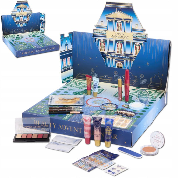 Advento kalendorius Max & More – 24 prabangių veido ir kūno kosmetikos priemonių rinkinys