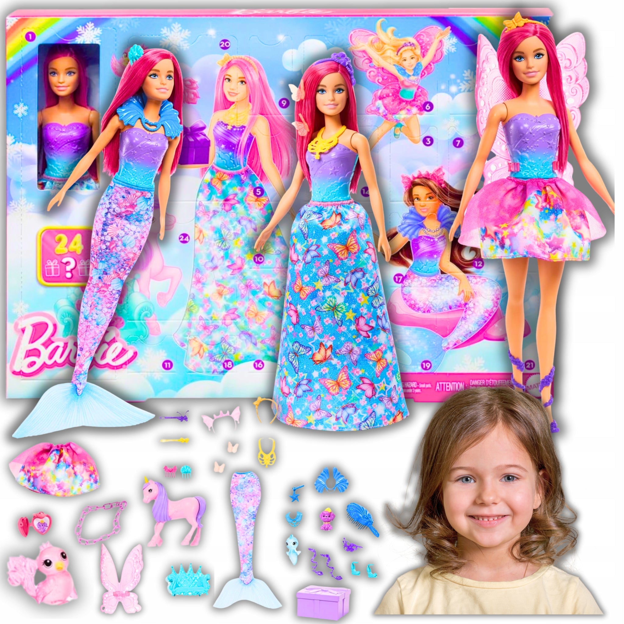 Advento kalendorius su lėle ir magiškais aksesuarais Barbie Dreamtopia