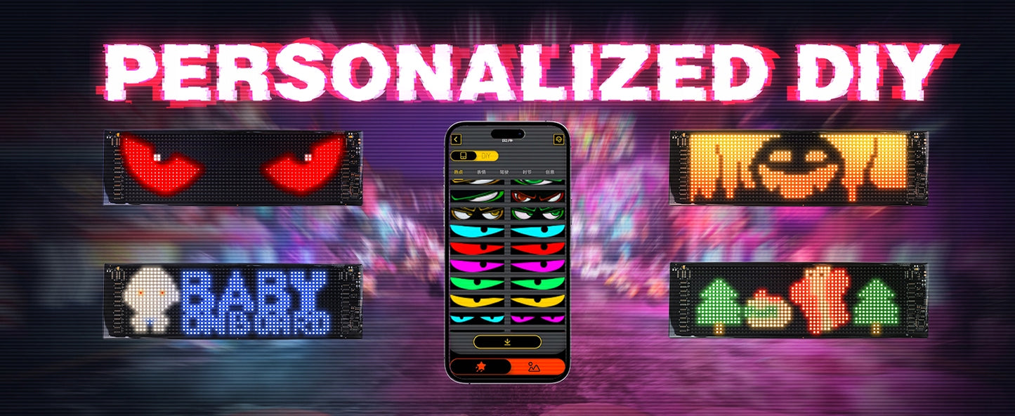 2 vnt. 108x348 mm Programuojama sunkvežimiams LED panelė – „Devil Eyes“