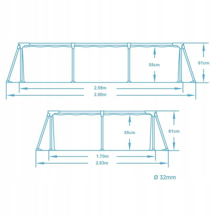 Baseinas su rėmu Bestway 259 x 170 cm