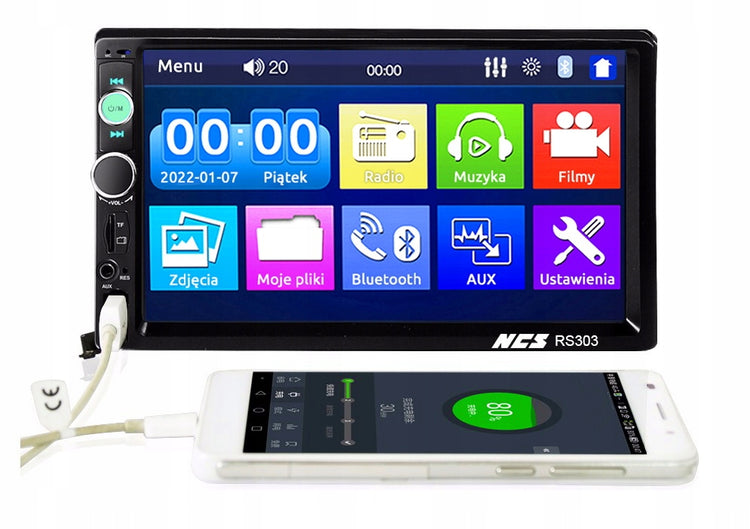 Automobilio multimedija „NCS RS-303“, 2-DIN