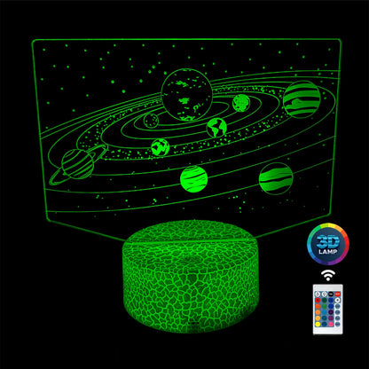 3D Naktinė lempa „Galaktika“ su saulės sistema ir planetomis