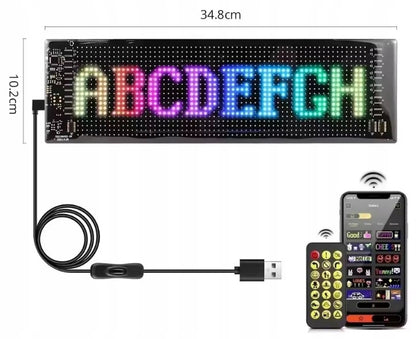RGB LED Panelė Automobiliams, Sunkvežimiams, TIR Reklamai – 102x348mm