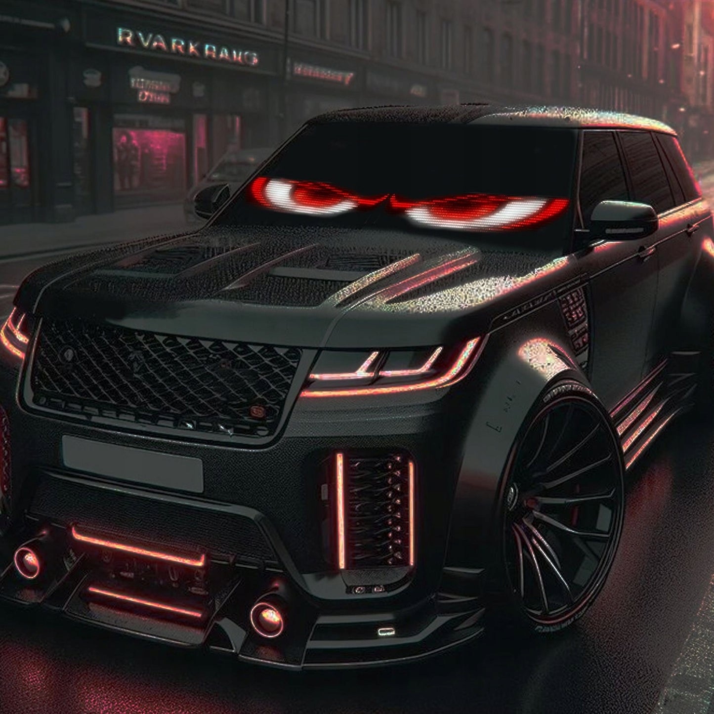 2 vnt. 108x348 mm Programuojama sunkvežimiams LED panelė – „Devil Eyes“