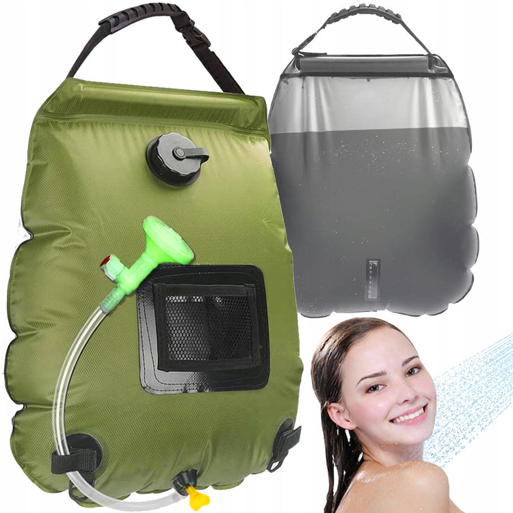 Saulės šiluma šildomas turistinis dušas „Solar“, 20 l