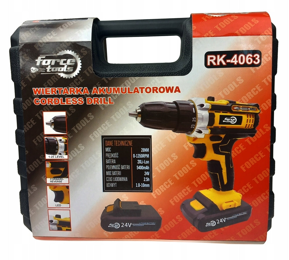 Akumuliatorinis gręžtuvas Force Tools 24 V