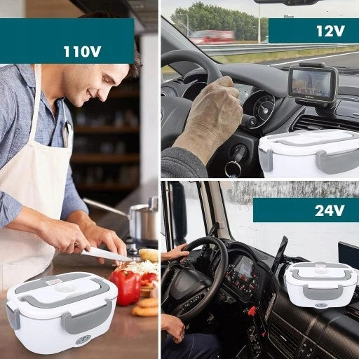 Elektrinė pietų dėžutė - termosas 65W Maisto Šildytuvas 12v/24v/220v