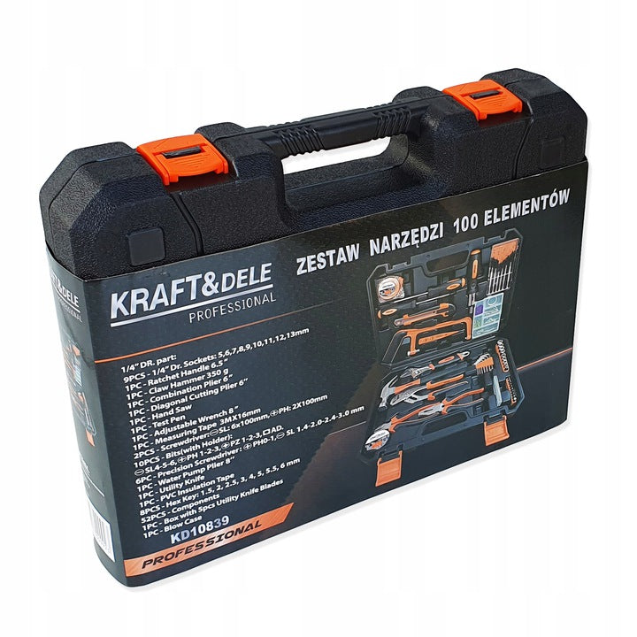 Įrankių rinkinys lagamine Kraft&Dele KD10839 – 100 dalių