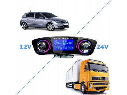 Automobilinis FM moduliatorius, laisvų rankų įranga, Bluetooth USB 5.0  8in1 BT06