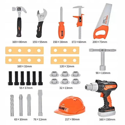 DIY Drill/Driver Tool Set for Kids with Bag Helmet